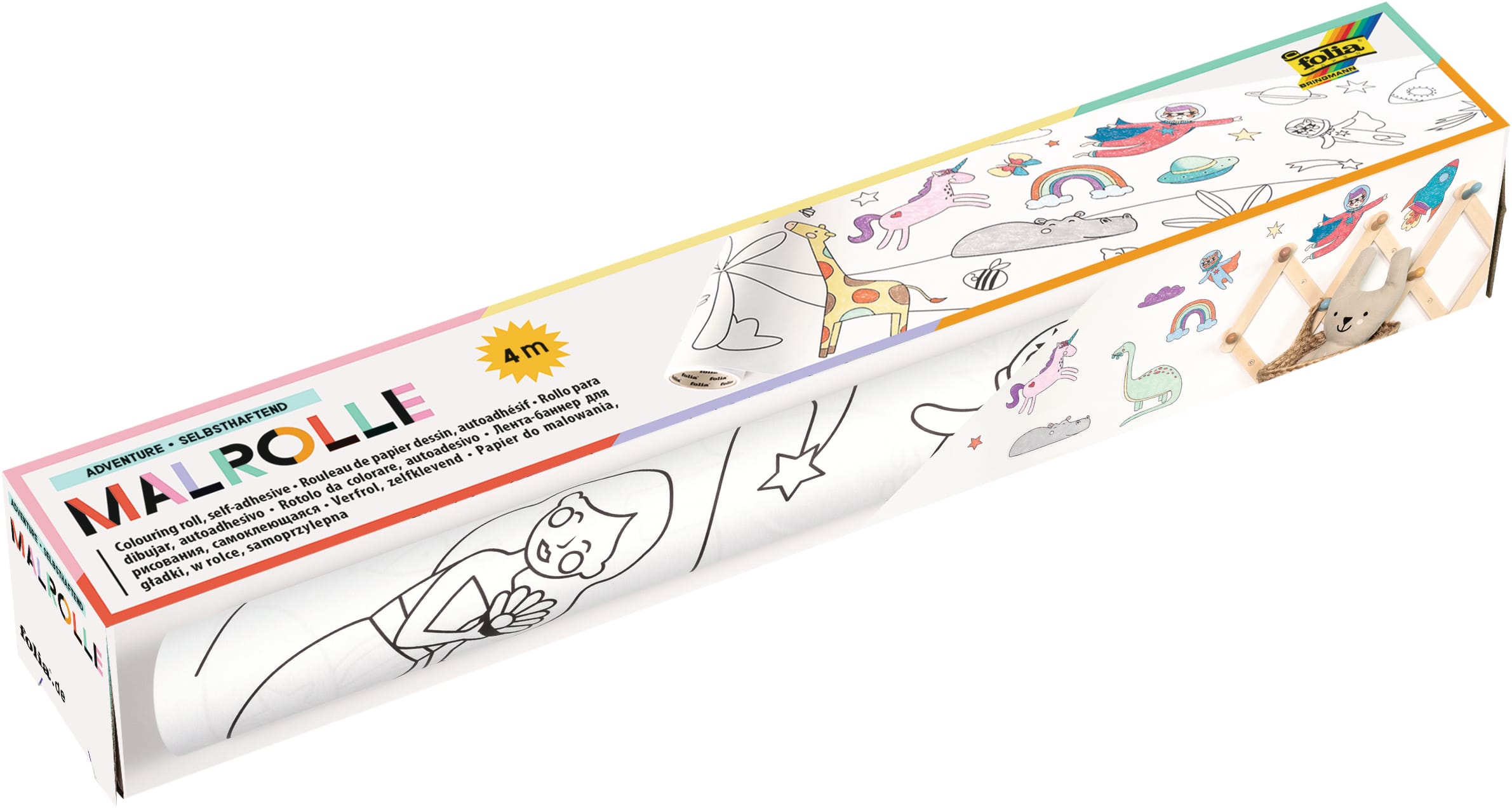 FOLIA-83902-4001868126242 FOLIA Malrolle mit Motiven 30cmx4m 83902 Adventure – Hochwertig & günstig bei ShopDeca