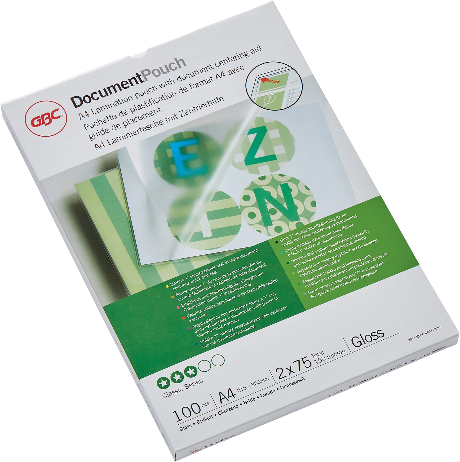 GBC-3740400-0033816028654 GBC Laminiertasche A4 3740400 glanz, 75my 100 Stk – Hochwertig & günstig bei ShopDeca