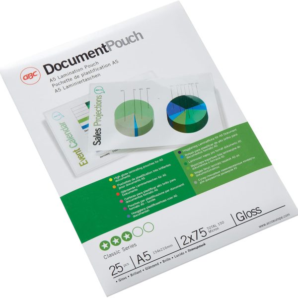 GBC Laminiertasche A5 3740483 glanz, 75my 25 Stk
