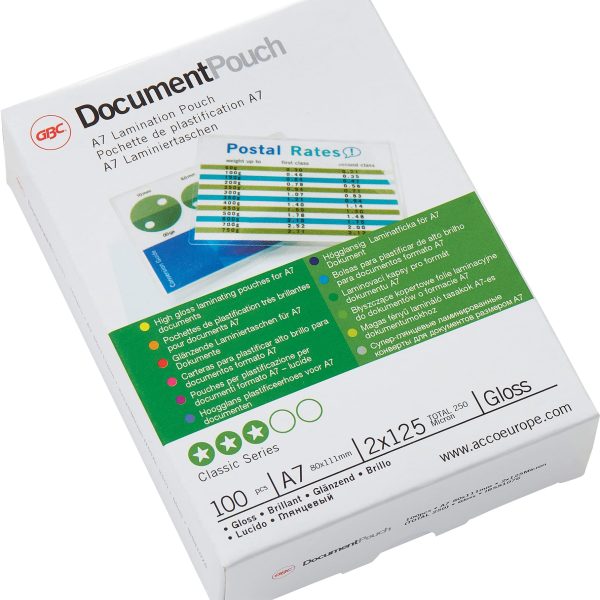 GBC Laminiertasche A7 IB581076 glanz, 125my 100 Stk