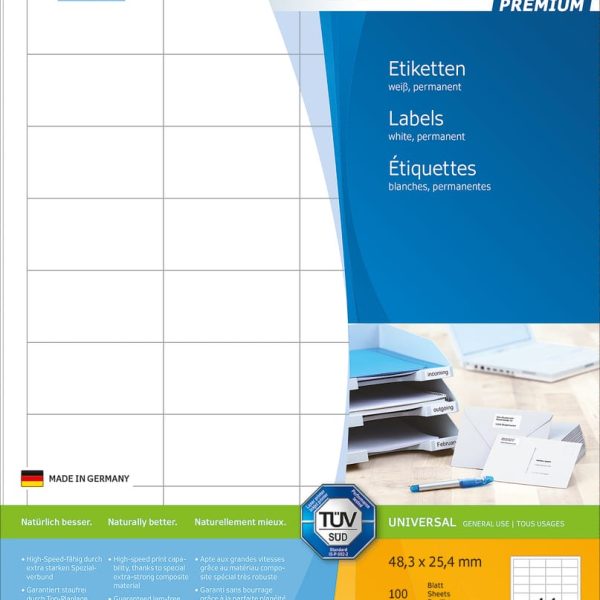 HERMA Etiketten PREMIUM 48.3x25.4mm 4272 weiss,perm. 4400 St./100 Bl.