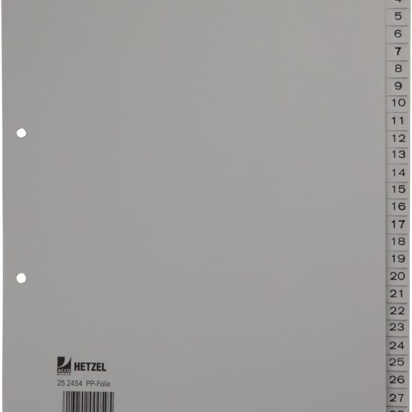 HETZEL Register PP A4 25245481 grau 1-31