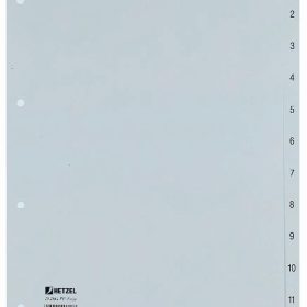 HETZEL Register PP A4 25256481 grau 1-12
