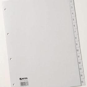 HETZEL Register PP A4 25615481 grau 1-15