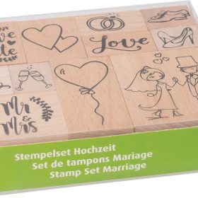 HEYDA Stempel-Set Hochzeit 12x10x3cm 204888679 braun 11-teilig