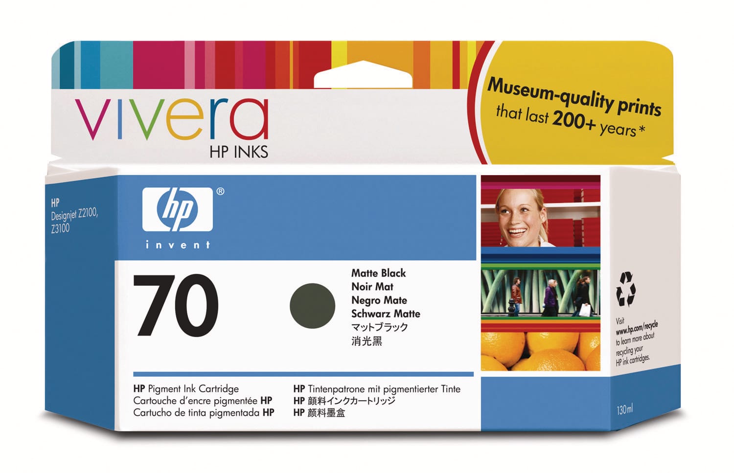 HP-C9448A-0882780528659 HP Tintenpatrone 70 schwarz matt C9448A DesignJet Z2100/3100 130ml – Hochwertig & günstig bei ShopDeca