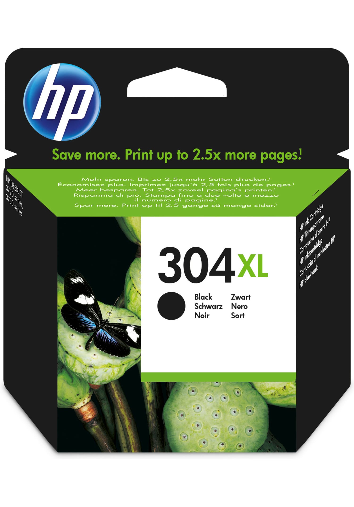 HP-N9K08AE-0889894860859 HP Tintenpatrone 304XL schwarz N9K08AE DeskJet 3720/30 300 Seiten – Bild 1