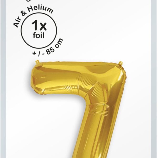 I AM CREATIVE Folienballon Zahl 7 85cm 1000-1052 gold