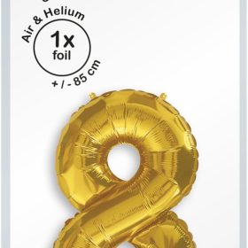 I AM CREATIVE Folienballon Zahl 8 85cm 1000-1053 gold