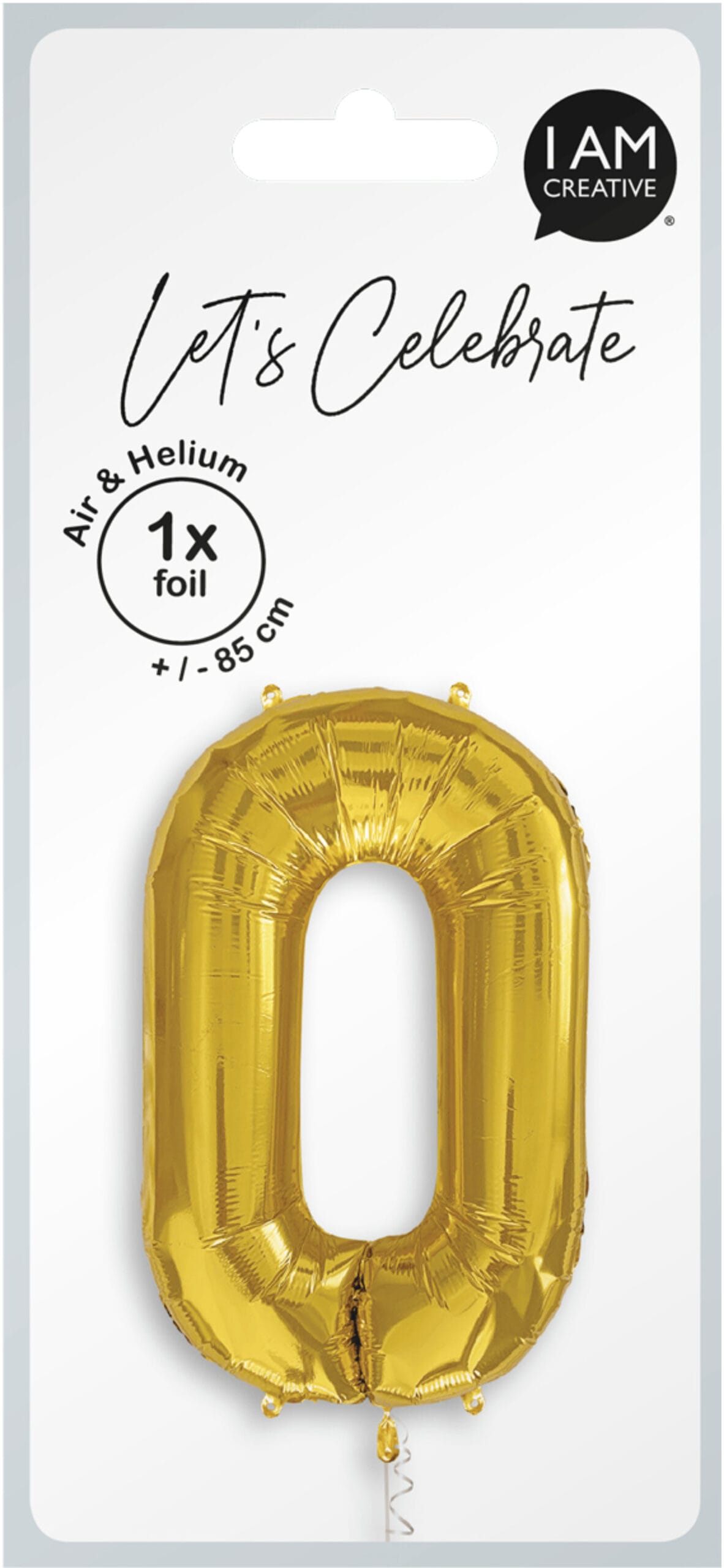 I-AM-CREATIVE-1000-1055-7611983246816 I AM CREATIVE Folienballon Zahl 0 85cm 1000-1055 gold – Hochwertig & günstig bei ShopDeca