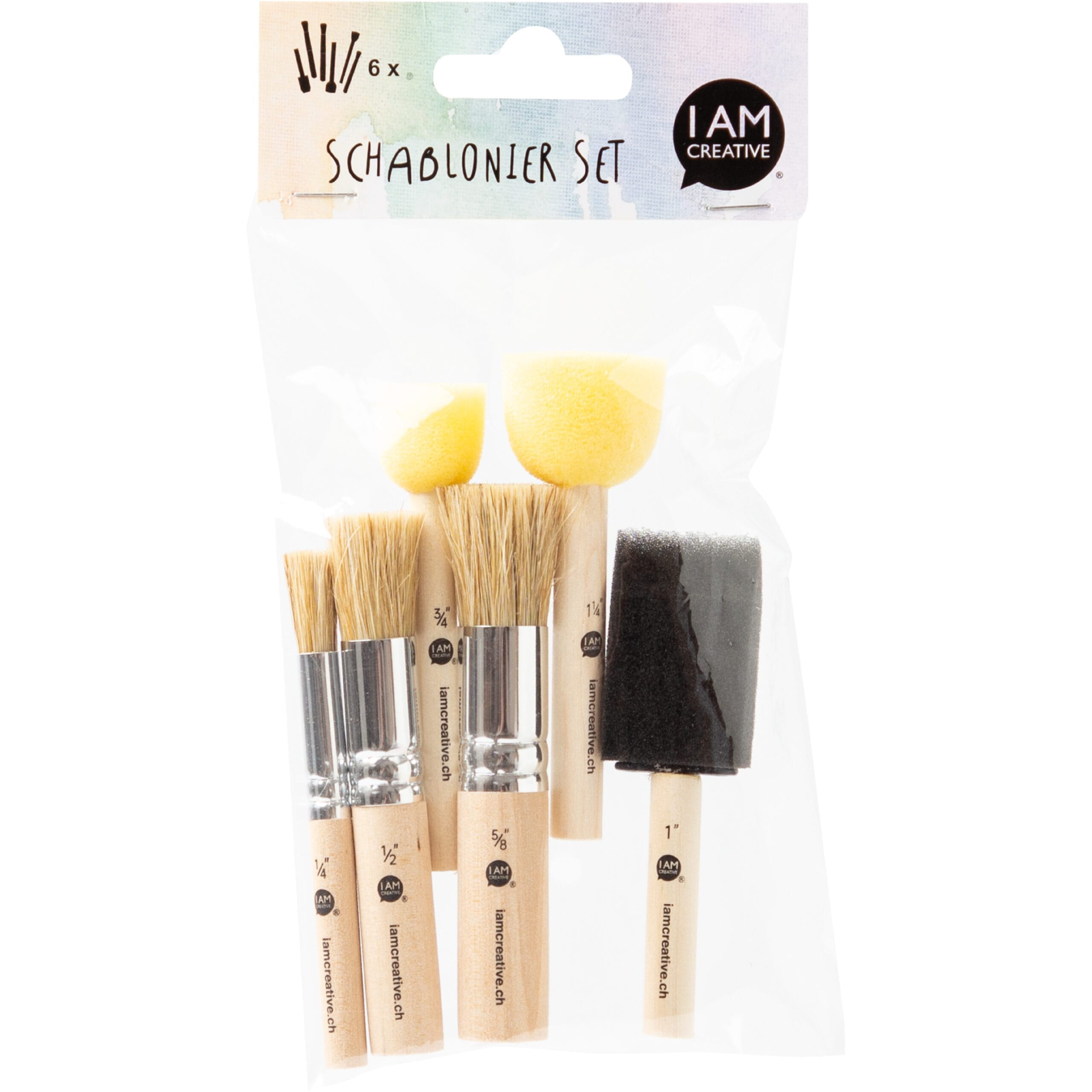 I-AM-CREATIVE-1011.34-7611983250318 I AM CREATIVE Schablonierpinsel Set 1011.34 6-teilig – Hochwertig & günstig bei ShopDeca