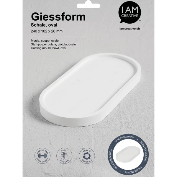 I AM CREATIVE Silikon Giessform 1704.11 grosse Schale oval