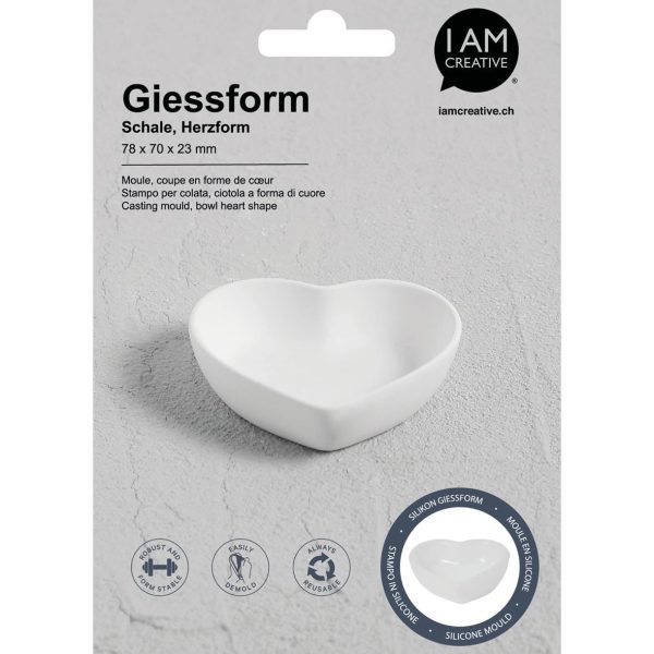 I AM CREATIVE Silikon Giessform 1704.13 Schale Herzform