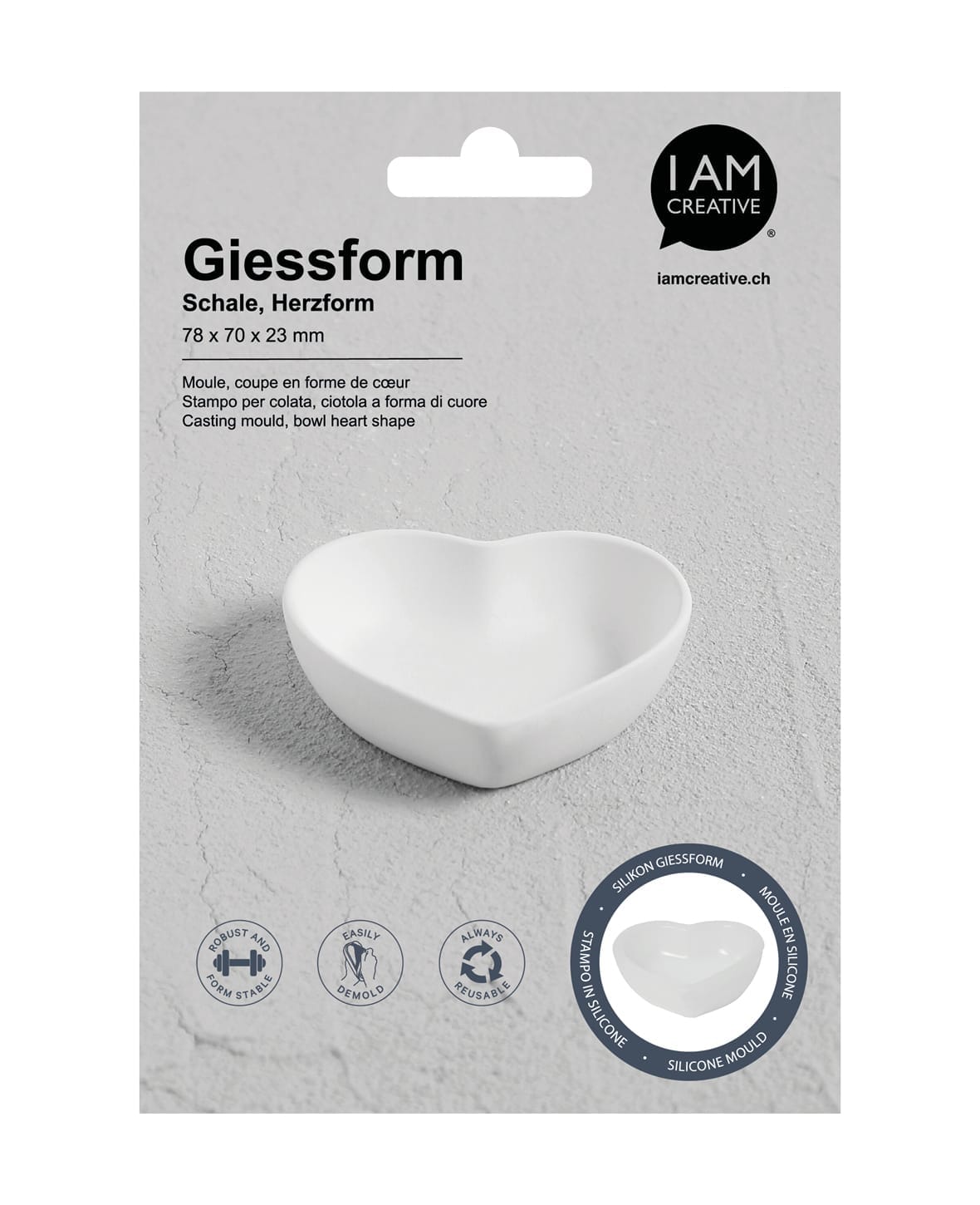 I-AM-CREATIVE-1704.13-7611983223305 I AM CREATIVE Silikon Giessform 1704.13 Schale Herzform – Hochwertig & günstig bei ShopDeca