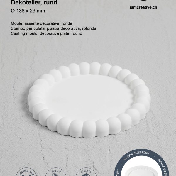 I AM CREATIVE Silikon Giessform 1704.31 Dekoteller rund