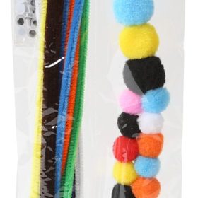 I AM CREATIVE Chenille & Pomponset 4023.06 bunt