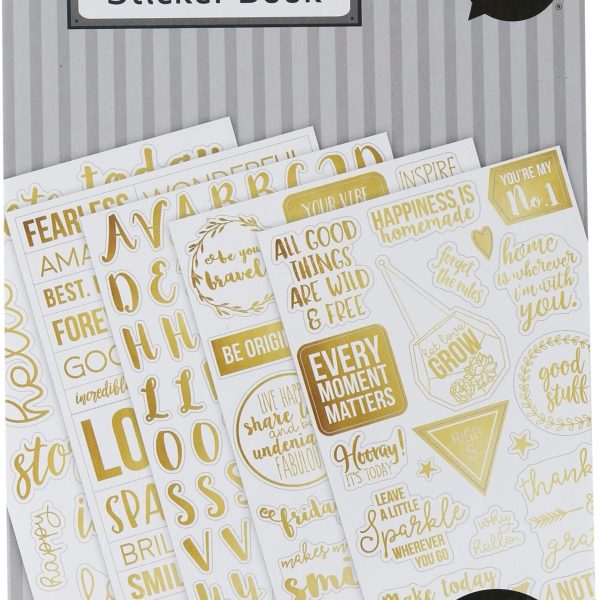 I AM CREATIVE Stickerbook 4087.474 Goldfolie klar, 5 Blatt