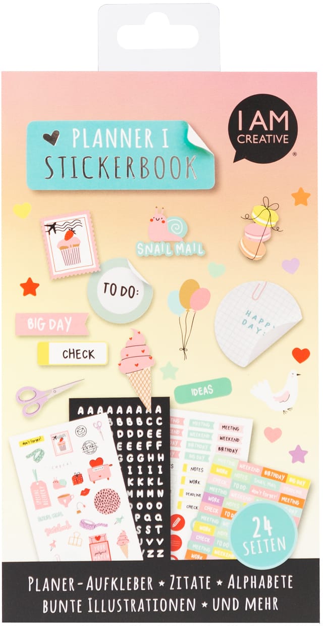I-AM-CREATIVE-4087.581-7611983249916 I AM CREATIVE Stickerbook Planner 12x23cm 4087.581 24 Blatt – Hochwertig & günstig bei ShopDeca