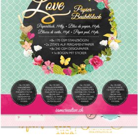 I AM CREATIVE Papier Bastelblock 4087.597 Love A4