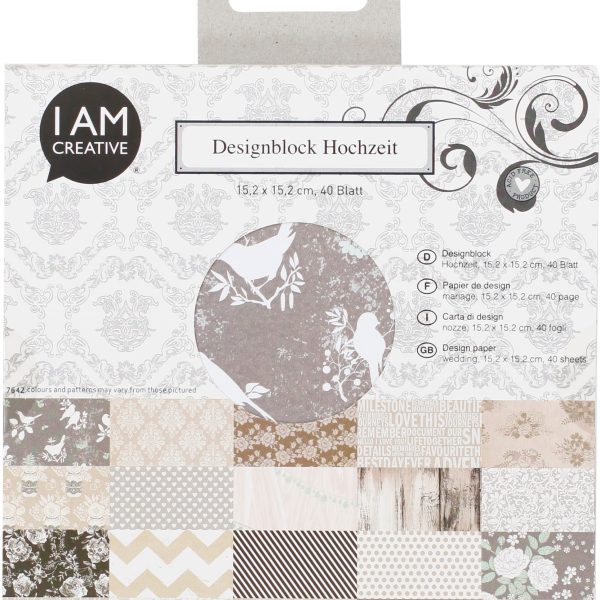 I AM CREATIVE Design Papier Set 4088.1 Hochzeit 15.2x15.2cm, 40 Stk.