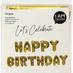 I AM CREATIVE Folienballon,Birthday, 35cm 6010.92 gold