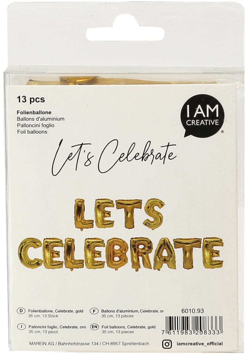 I-AM-CREATIVE-6010.93-7611983208333 I AM CREATIVE Folienballon, Celebrate 35cm 6010.93 gold – Hochwertig & günstig bei ShopDeca