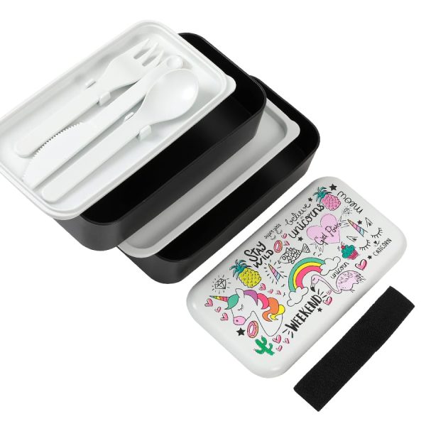 I-DRINK Lunchbox Unicorn ID7007 mit Trennwand und Besteck