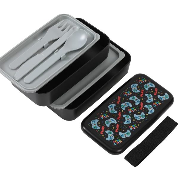 I-DRINK Lunchbox Let's play ID7009 mit Trennwand und Besteck