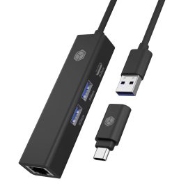 ICY BOX USB Hub & Gigabit Eth. LAN IB-HUB1439-LAN USB 3.2 G1, 2x USB-A, 1x USB-C