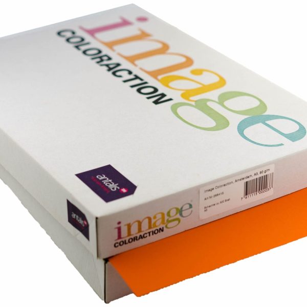 IMAGE COLORACTION Kopierpapier Amsterdam A3 266415 80g, orange 500 Blatt