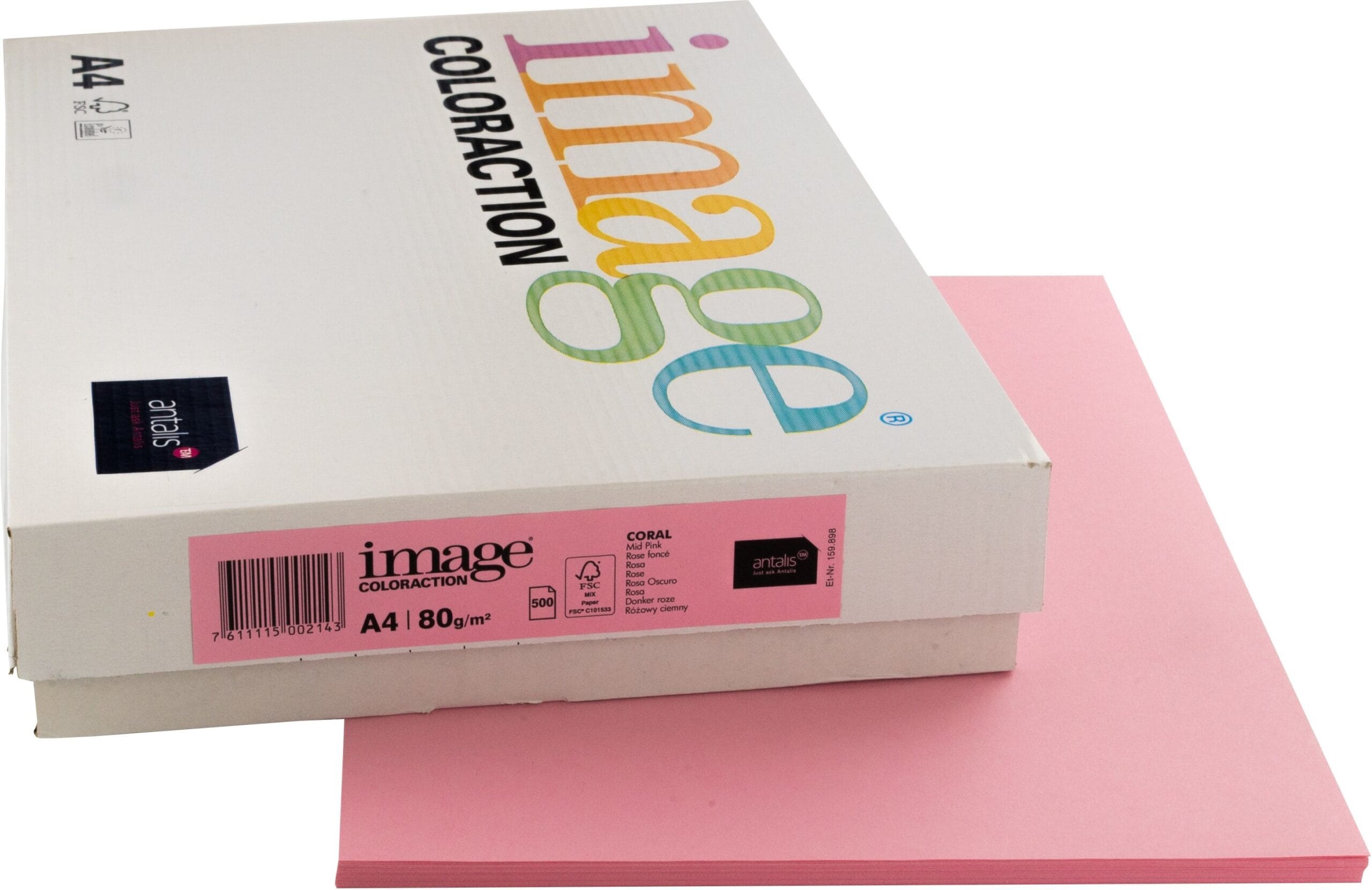 IMAGE-COLORACTION-274572-7611115002143 IMAGE COLORACTION Kopierpapier Coral A4 274572 80g, rosa 500 Blatt – Hochwertig & günstig bei ShopDeca
