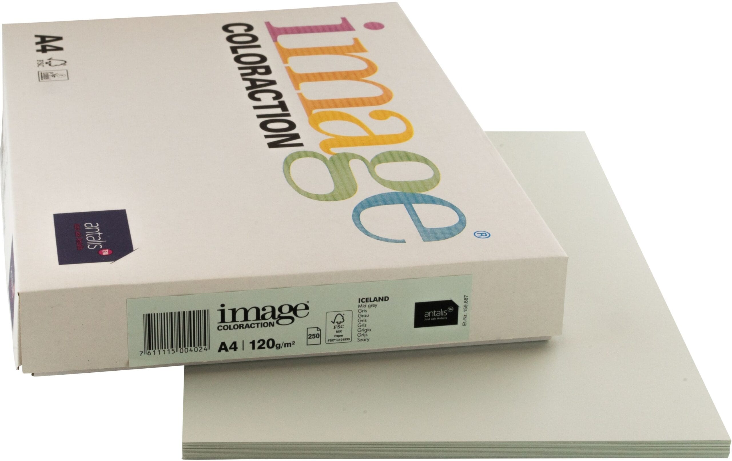 IMAGE-COLORACTION-291273-7611115004024 IMAGE COLORACTION Kopierpapier Iceland A4 291273 120g, grau 250 Blatt – Hochwertig & günstig bei ShopDeca