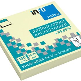 INFO Haftnotizen 75x75mm 5154-01 antimikrobiell, gelb 100 Blatt