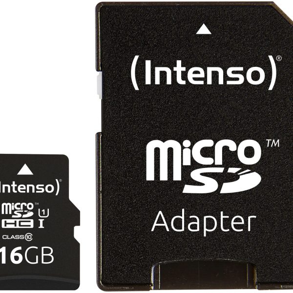 INTENSO Micro SDHC Card PREMIUM 16GB 3423470 with adapter, UHS-I