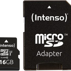 INTENSO Micro SDHC Card PRO 16GB 3433470 with adapter, UHS-I