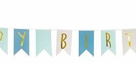 JABADABADO Wimpelkette A3218 Happy Birthday, blau 3.5m