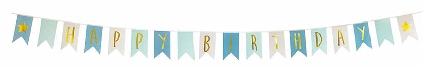 JABADABADO-A3218-7332599032180 JABADABADO Wimpelkette A3218 Happy Birthday, blau 3.5m – Bild 1