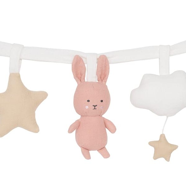 JABADABADO Kinderwagenkette Hase 49cm K122 rosa