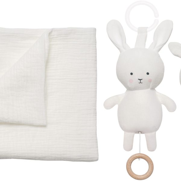 JABADABADO Geschenkset Hase in Decke S1021 weiss, 3-teilig