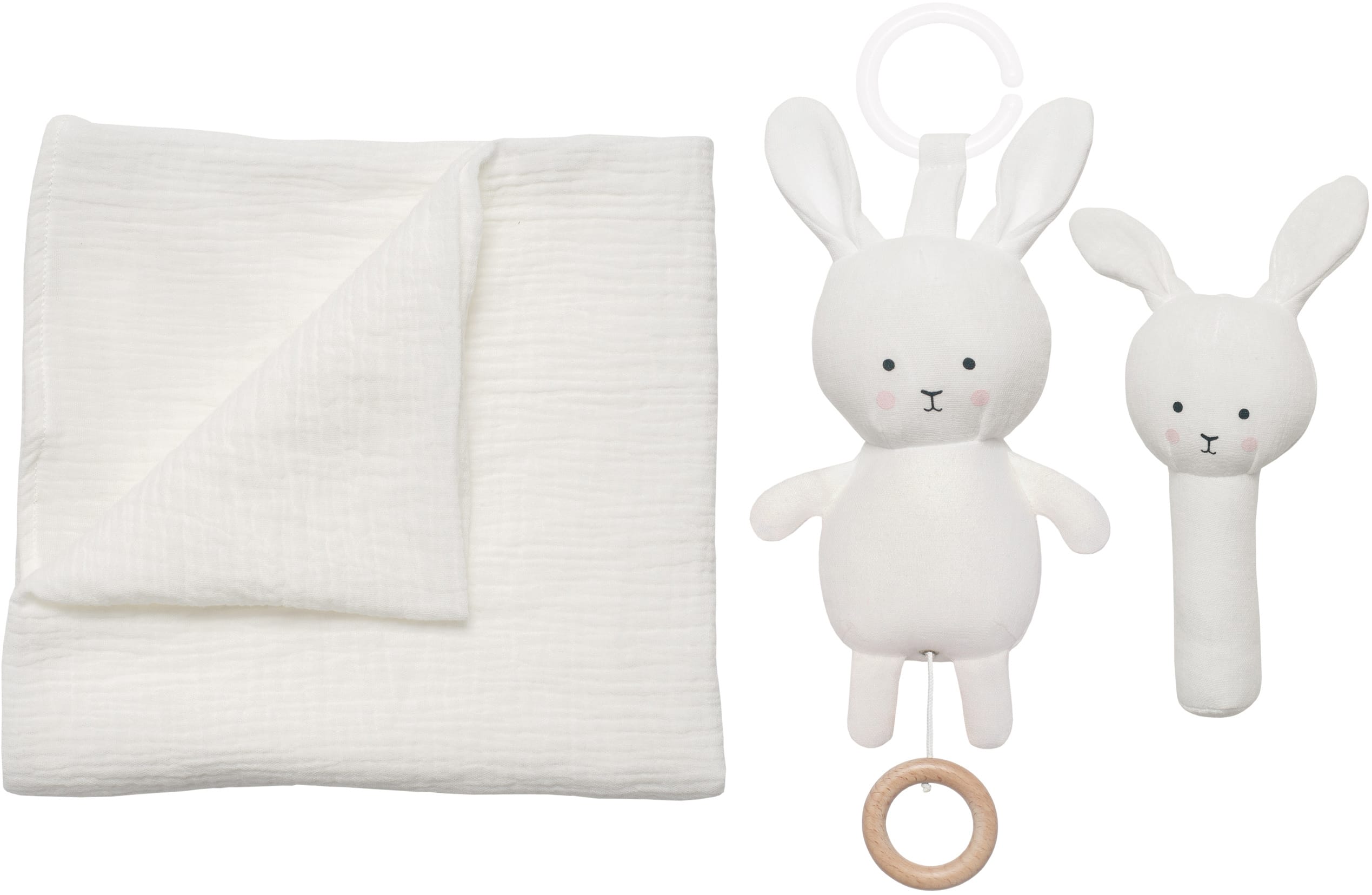 JABADABADO-S1021-7332599010218 JABADABADO Geschenkset Hase in Decke S1021 weiss, 3-teilig – Hochwertig & günstig bei ShopDeca