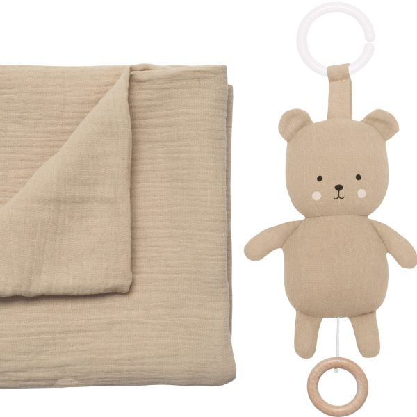 JABADABADO Geschenkset Teddy in Decke S1022 beige, 3-teilig