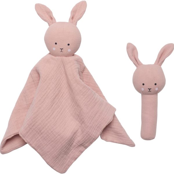 JABADABADO Geschenkset Rassel Hase S1025 pink 2-teilig