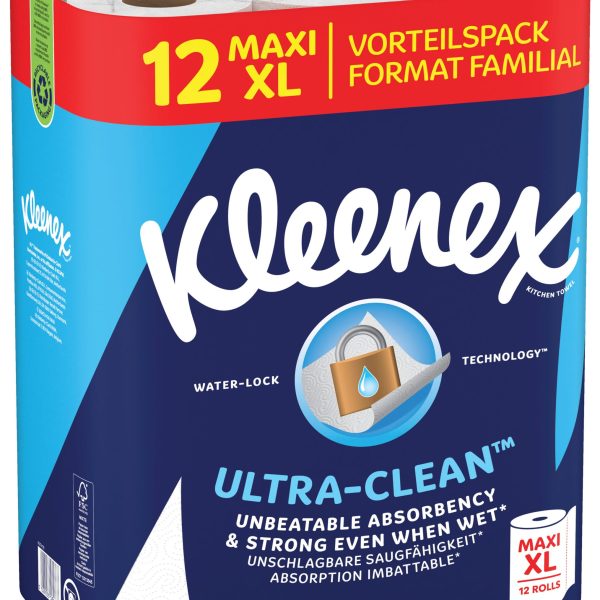 KLEENEX Haushaltspapier Ultra Clean 5815001 2-lagig 12 XL Rollen