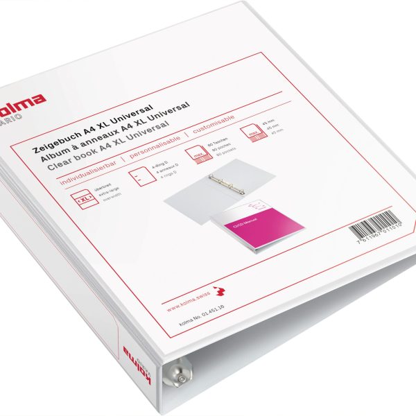 KOLMA Zeigebuch Vario XL Univ. A4 01.451.16 weiss, 4-Ring 45mm