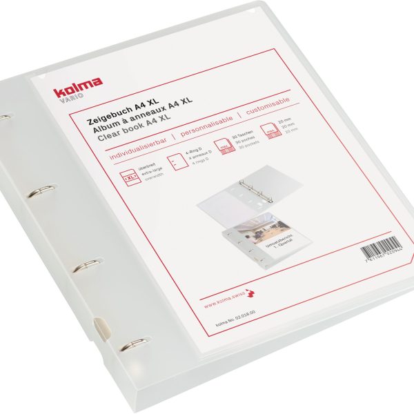 KOLMA Zeigebuch Vario XL KF A4 02.018.00 weiss, 4-Ring 20mm