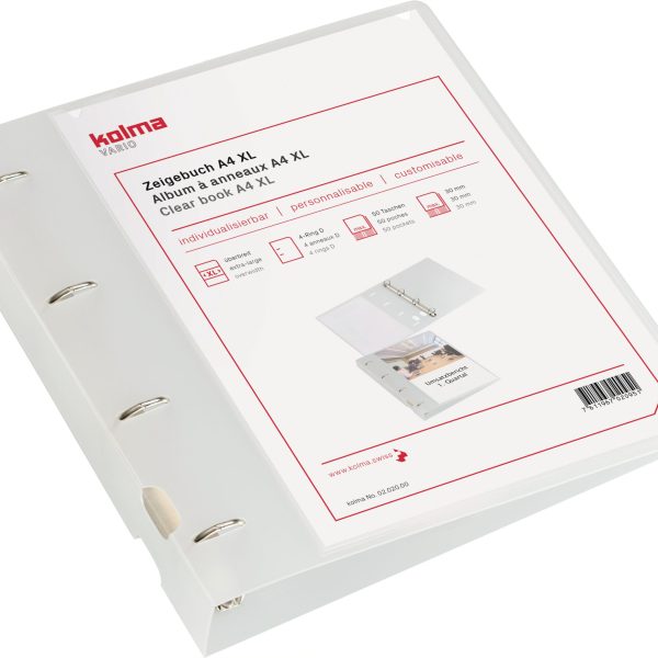 KOLMA Zeigebuch Vario XL KF A4 02.022.00 weiss, 4-Ring 40mm