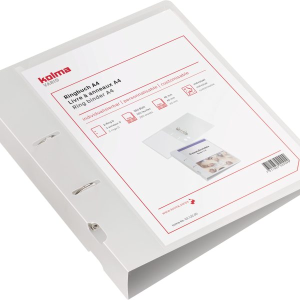 KOLMA Ringbuch Vario KolmaFlex A4 02.122.00 farblos, 2-Ring 40mm
