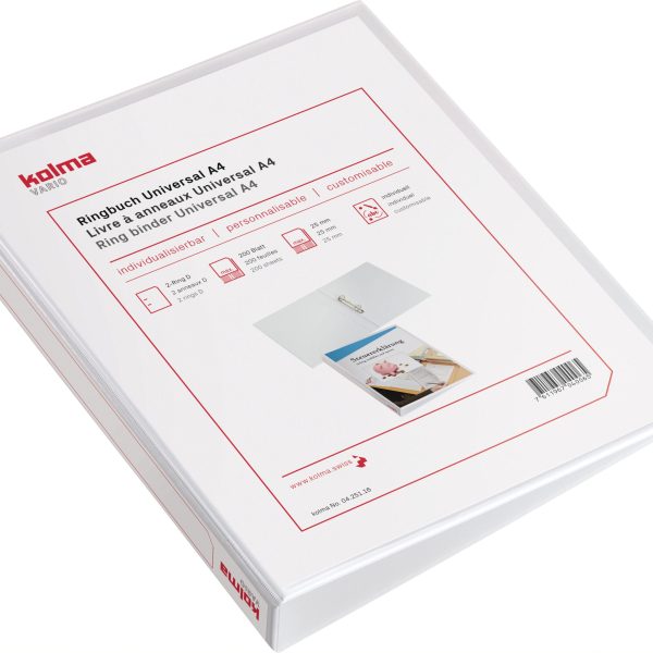 KOLMA Ringbuch Vario Universal A4 04.251.16 weiss, 2-Ring 25mm