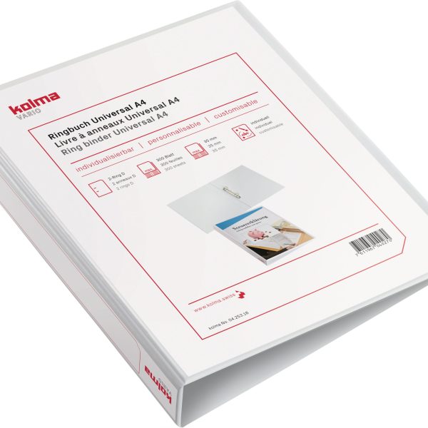 KOLMA Ringbuch Vario Universal A4 04.253.16 weiss, 2-Ring 35mm