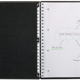 KOLMA Notizbuch LineaVerde A4 06.520.06 kariert, 70g/m2 schwarz